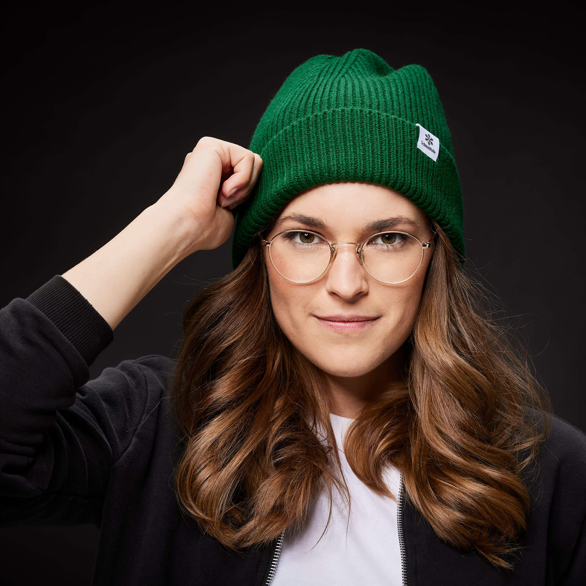 Beanie-gruen-dunkel1 Strick Beanie grün