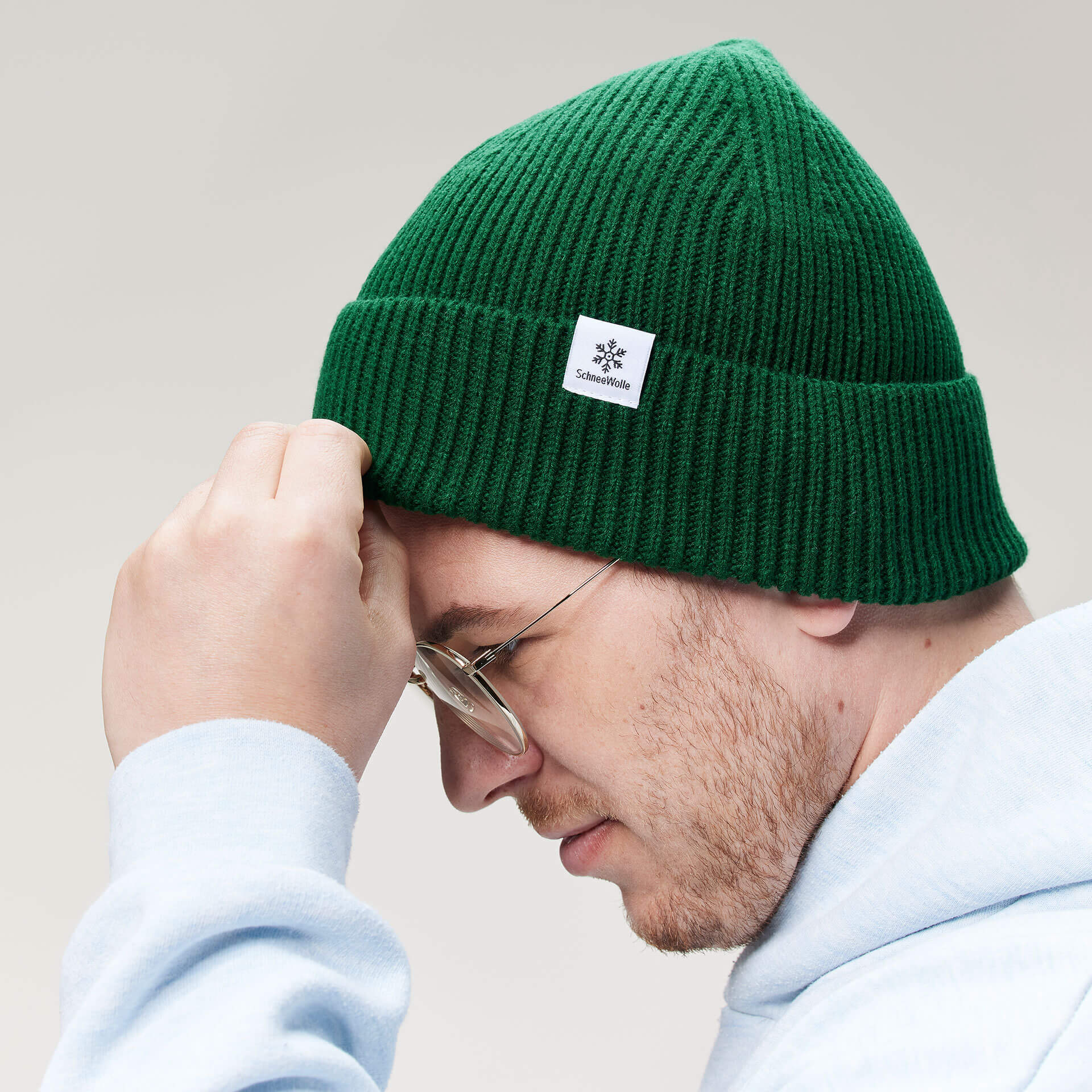 Beanie-gruen-hell4 Strick Beanie grün