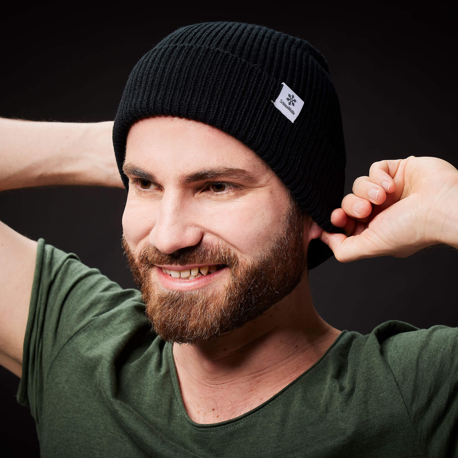 Strick Beanie schwarz
