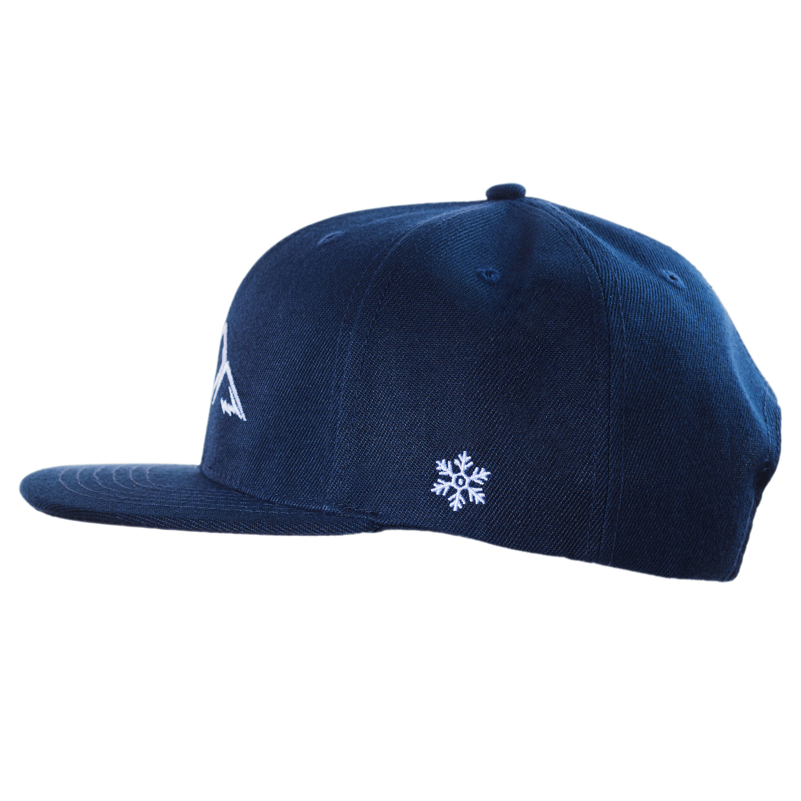Snapback-Cap-Blau-Berge-Schnee-Seite