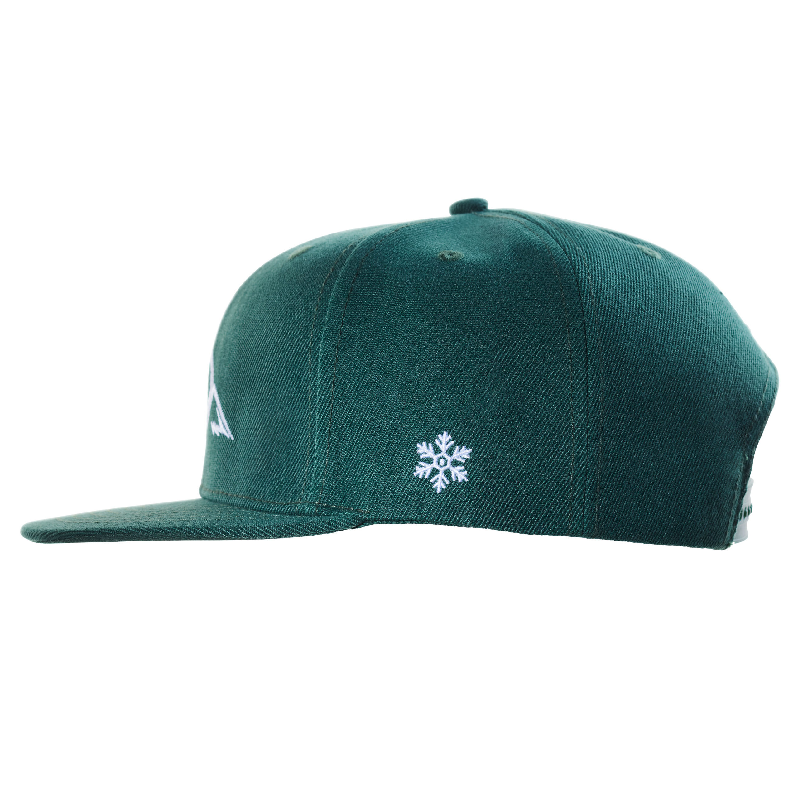 Snapback-Cap-Gruen-Berge-Schnee-Seite