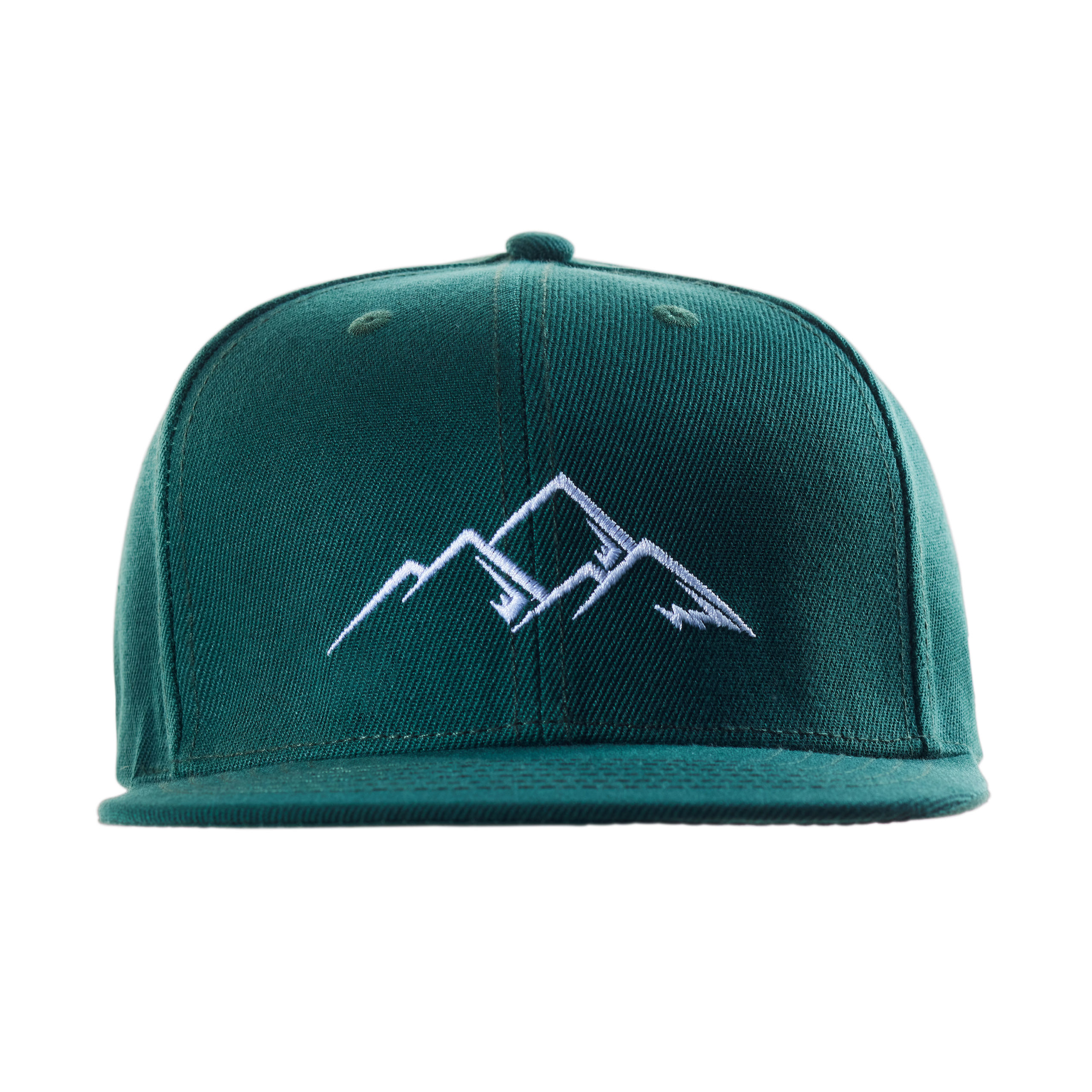 Snapback-Cap-Gruen-Berge-Schnee-front