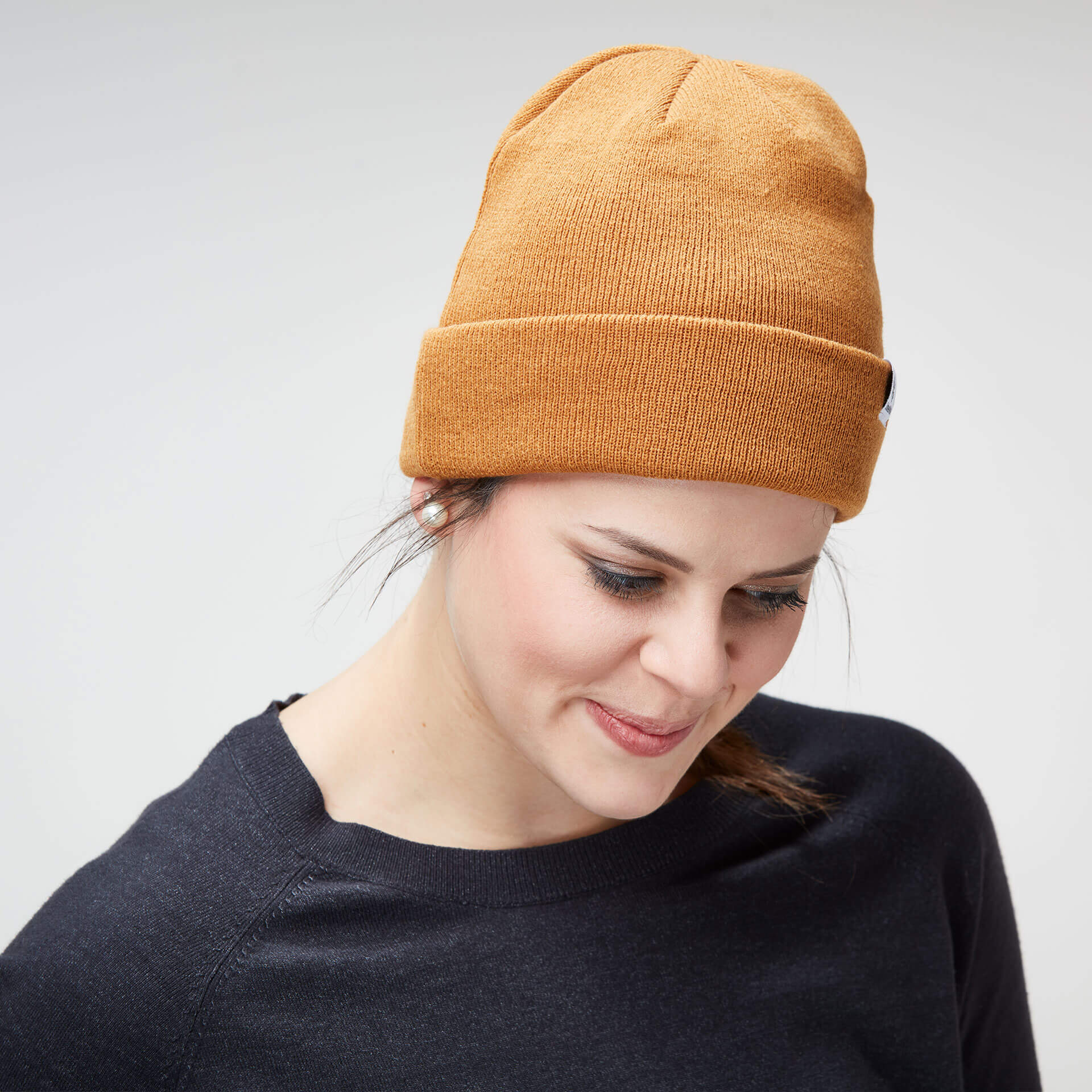 Kuschlig, weiche Beanie Mütze in angesagtem hellbraun